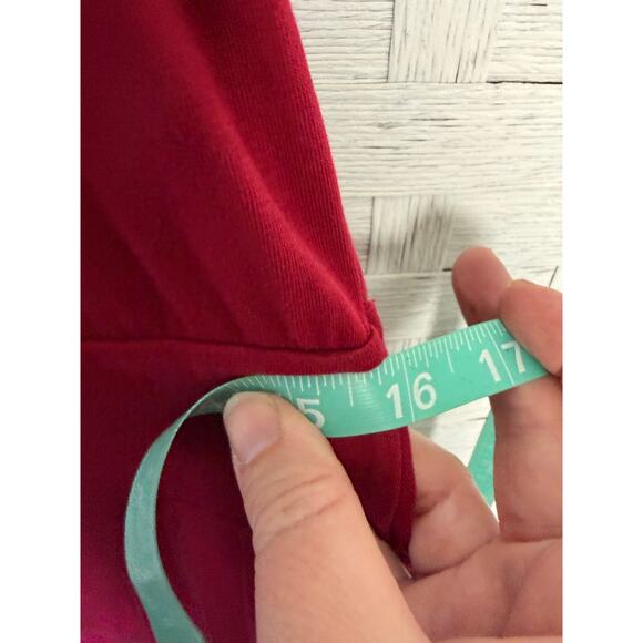 Ann Taylor loft women’s shirt dress drop waist deep red button collar travel - Picture 8 of 11